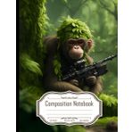 Independently published Composition Notebook College Ruled: Cute Monkey Sniper in a Ghillie Suit, Jungle Theme, Size 8.5x11 Inch, 120 Pages