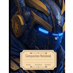 Independently published Composition Notebook College Ruled: Ultra Detailed Artistic Vector Art of a Dark Blue Ninja Robot Portrait, Ideal for Creative Work, Size 8.5x11 Inches, 120 Pages