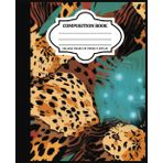 Independently published Fun Leopard print notebook college ruled/7.5 x 9.25 - cheetah, Turquoise: funny leopard cactus serape cactus print turquoise- Kids, girls, boys, teens and adults