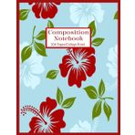 Independently published Hawaii Composition Notebook: Red Hibiscus on Blue Backround-104 Pages/College Ruled: Hawaiian Composition Notebook-Journal