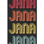 Independently published Jana Gift Name Personalized Retro Vintage 80S 90S Birthday: Wide Ruled Line Paper, Lined Notebook Journal with 6x9 inches, 110 Pages for Work, School and College Supplies