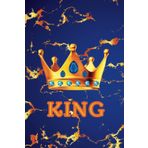 Independently published King with Golden Crown Aesthetic Composition Notebook: Royal Blue Cover| with Gold Marble Effect |College Ruled Lines | 100 Pages | 6" x 9" | Soft Matte Cover| Writing Journal