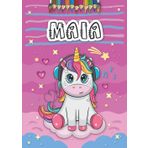 Independently published Maia: Livre de coloriage personnalisé pour Maia | Licorne | Cadeau d'anniversaire pour fille ... | 4 à 8 ans | 25 motifs de licorne avec le prénom Maia, Grand format A4 (21 x 29.7 cm)