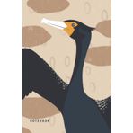 Independently published Notebook: Cormorant Bird (Tan Back Cover) | Lined Notebook for Writing, Diary, Daily Planner; 120 Pages, 6"x9", Matte Softcover Finish, Paperback, Digital Illustration & Design by Lou Dahl