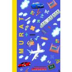 Independently published Notebook for Boys: MURAT - 6x9, 100 squared pages. It can be used as a notebook for math or a composition book. Fun Cover featuring planes, trucks, symbols School, notebook with boy name, boys