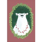 Independently published Notebook: Polar Bear Christmas Wreath, Dark Pink Front (Bright Pink Back Cover) | Lined Notebook for Writing, Diary, Daily Planner; 120 Pages, 6"x9", ... Digital Illustration & Design by Lou Dahl
