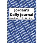 Independently published Personalized Daily Journal - Jordan: Blue cover