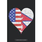 Independently published Planner: American Nepalese Flag United Heart Jigsaw Puzzle Flags Of America Nepal