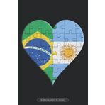 Independently published Planner: Brazilian Argentinian Flag Combined To Heart Jigsaw Puzzle Flags Of Brazil Argentina