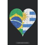 Independently published Planner: Brazilian Uraguyan Flag Combined To Heart Jigsaw Puzzle Flags Of Brazil Uruguay