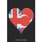 Independently published Planner: British Turkish Flag United Heart Jigsaw Puzzle Flags Of Great Britain Turkey