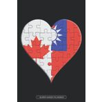 Independently published Planner: Canadian Taiwanese Flag United Heart Jigsaw Puzzle Flags Of Canada Taiwan