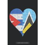 Independently published Planner: Cuban St Lucian Flag United Heart Jigsaw Puzzle Flags Of Cuba St Lucia