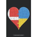 Independently published Planner: Danish Ukrainian Flag United Heart Jigsaw Puzzle Flags Of Denmark Ukraine