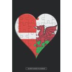 Independently published Planner: Danish Welsh Flag United Heart Jigsaw Puzzle Flags Of Denmark Wales