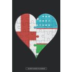 Independently published Planner: English Uzbekistani Flag United Heart Jigsaw Puzzle Flags Of England Uzbekistan