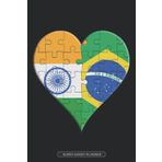 Independently published Planner: Indian Brazilian Flag United Heart Jigsaw Puzzle Flags Of India Brazil