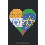 Independently published Planner: Indian Ethiopian Flag United Heart Jigsaw Puzzle Flags Of India Ethiopia