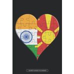 Independently published Planner: Indian Macedonian Flag United Heart Jigsaw Puzzle Flags Of India Macedonia
