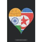 Independently published Planner: Indian North Korean Flag United Heart Jigsaw Puzzle Flags Of India North Korea