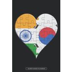 Independently published Planner: Indian South Korean Flag United Heart Jigsaw Puzzle Flags Of India South Korea