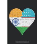 Independently published Planner: Indian Uzbekistani Flag United Heart Jigsaw Puzzle Flags Of India Uzbekistan