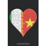 Independently published Planner: Ireland Vietnam Jigsaw Heart Design Combined Flags For Irish Vietnamese