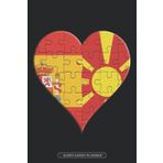 Independently published Planner: Spanish Macedonian Flag United Heart Jigsaw Puzzle Flags Of Spain Macedonia