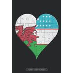 Independently published Planner: Welsh Uzbekistani Flag United Heart Jigsaw Puzzle Flags Of Wales Uzbekistan