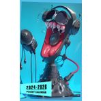 Independently published Pocket Calendar 2024-2026: Three-Year Monthly Planner for Purse, 36 Months from January 2024 to December 2026 | Hiphop microphone character | Dripping black 3d goo | Music recording studio