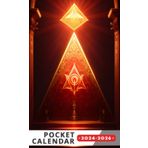 Independently published Pocket Calendar 2024-2026 With Moon Phase: Three-Year Monthly Planner for Purse, 36 Months from January 2024 to December 2026 | Red and gold Masonic symbol