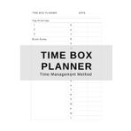 Independently published Time box planner Time Management Method: Increase your productivity and manage your time more effectively and focusing on one task at a time. A4 size 100 pages.