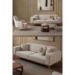 indes home Regnar 3+1 Koltuk Takımı Polar Kumaş Krem
