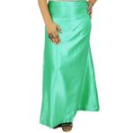 Indianbeautifulart Hint Saten İpek Petticoat Bollywood Düz İç Etek Astar Sari için, Deniz Yeşili, One Size