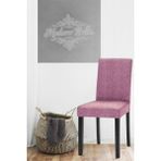 Indigo Çubuk Desen Jakarlı Esnek Yıkanabilir Lastikli 1 Adet 45 x 45 x 60 Boyutunda Sandalye Kılıfı - 45 x 45 cm - Pudra