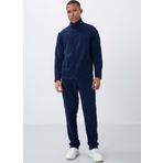İndigo Dik Yaka Basic Fermuar Cepli Standart Kalıp Erkek Polar Eşofman Takımı - 85193
