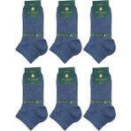 Indigo Düz Ultra Lüks 6'lı Bambu Yarım Erkek Çorap CRP358 - Standart - İndigo