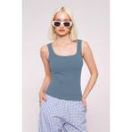 Indigo Fitilli Görünümlü Askılı Basic Atlet MG2057 - İndigo