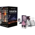 İndigo Kitap Karantina Serisi Seti-5 Kitap Takım- Ciltli Kutulu ve Tozlu Pembe 1 Hediyeli Kutulu Yan Boyamalı Ciltli