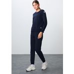 İndigo Kompakt Pamuklu Kalın Pürüzsüz Dokulu O Yaka Oversize Fit Kadın Eşofman Takım - 95341