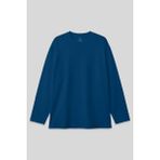 Indigo O Yaka Rahat Form Battal Büyük Beden Uzun Kollu Erkek T-Shirt - 88107 - İndigo - 3XL