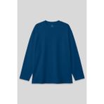 İndigo O Yaka Rahat Form Battal Büyük Beden Uzun Kollu Erkek T-Shirt - 88107