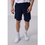 Indigo Polyester Ince Yumuşak Standart Fit Erkek Taytlı Şort - 81287