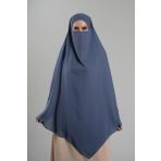 İndigo Pratik Hazır Geçmeli Tesettür Eşarp Krep Bağcıklı Çift Katlı Sufle Hijab 2314 34