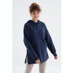 İndigo Reglan Kol Basic Kapüşonlu Oversize Tunik - 97242