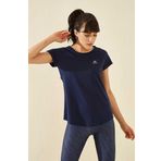 İndigo Sırt Pencereli Kısa Kol Standart Kalıp O Yaka Kadın T-Shirt - 97101
