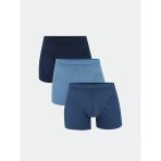 İndigo Standart Kalıp Pamuklu Esnek Erkek Boxer 3'Lü