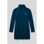 Indigo Yarım Fermuarlı Dik Yaka Standart Kalıp Kadın Sporcu Tunik - 97309 - İndigo