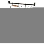 İndirim Hareketi Ferforje Sepet 20 x 20 cm + Duvar Rayı 6 Kancalı Askılık Siyah 50cm
