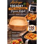 İndirimKap Airfryer Pişirme Kağıdı 100 Adet Hava Fritözü Kare Model Pişirme Kağıdı Airfryer Yağsız Firitöz